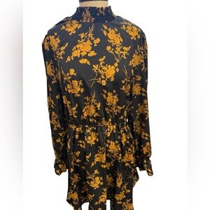 Floral Black and Gold Women's Dress